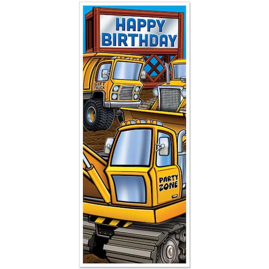 Beistle 30" x 6ft. Construction Birthday Door Cover, 2ct.